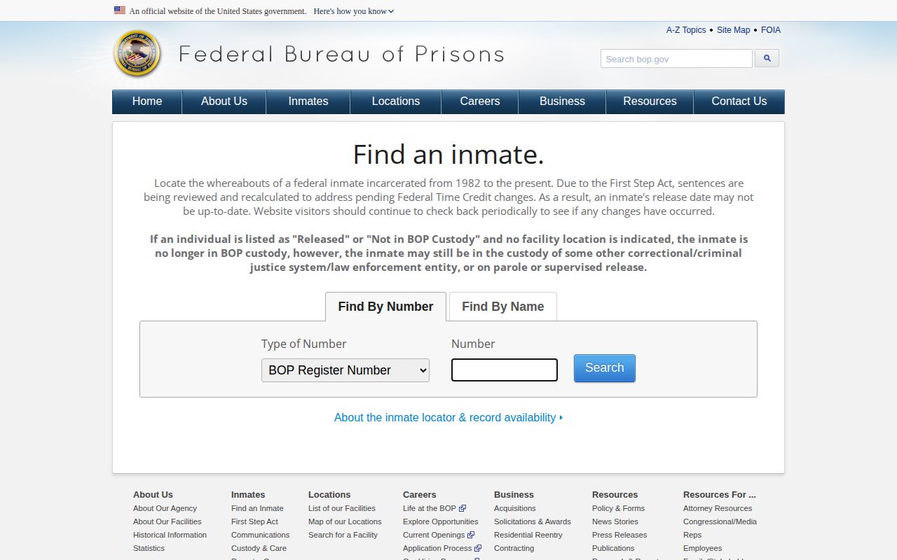 Federal BOP locator options for a Trimble County release record